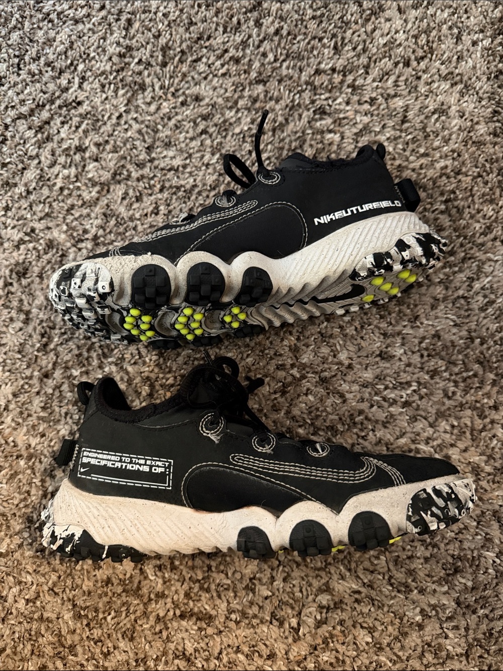 Nike Black Turf Sneakers with White Soles - Picture 3 of 4